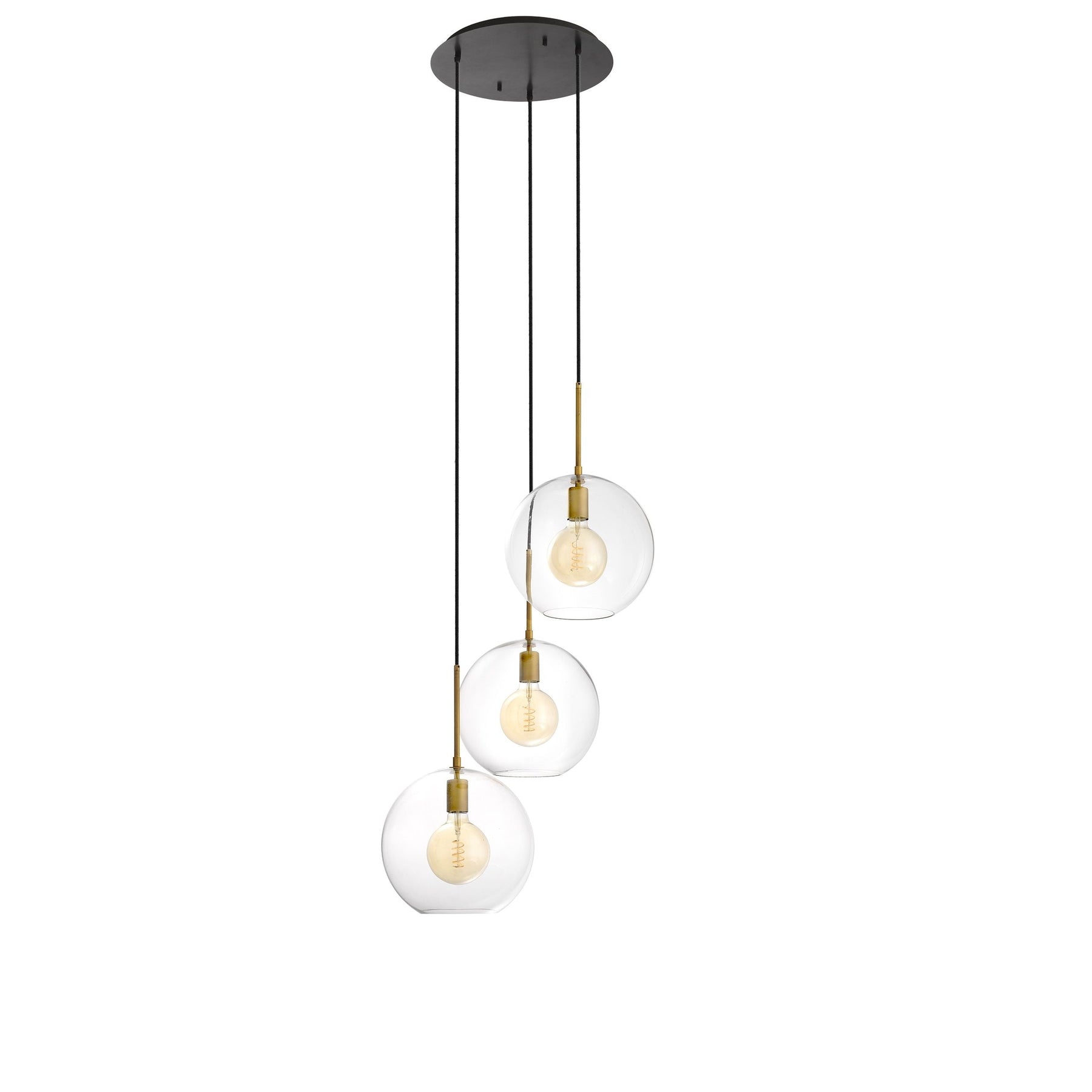 Eternity 3-Light Modern Brass Chandelier - Brass/Bronze