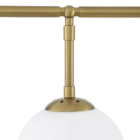 Aria Tara Modern Brass Chandelier - (Antique Brass Finish | White Glass)