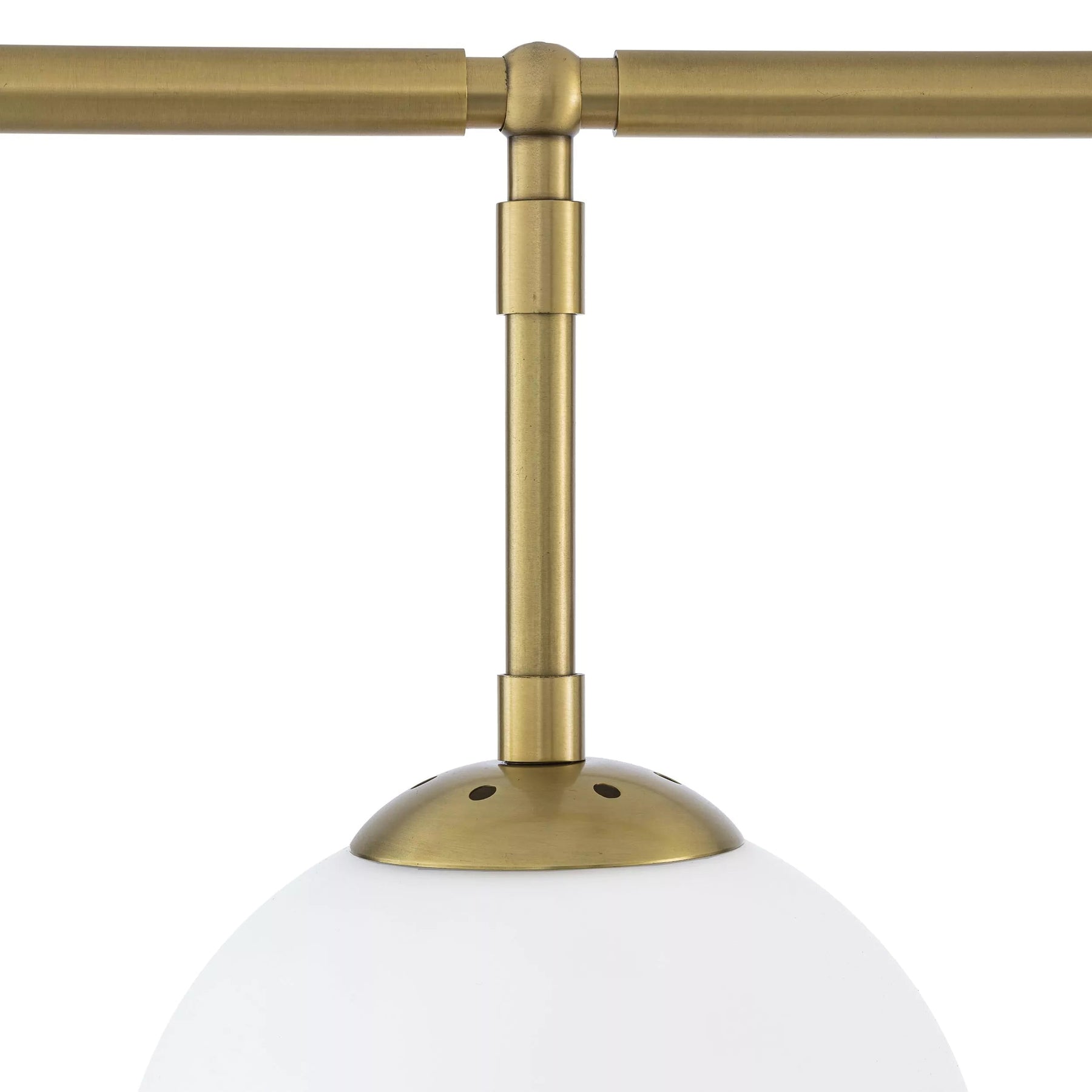 Cooper  Modern Brass Chandelier - (Antique Brass Finish | White Glass)