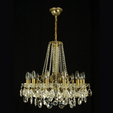 Aria Taurus 12 Brass Crystal Glass Chandelier