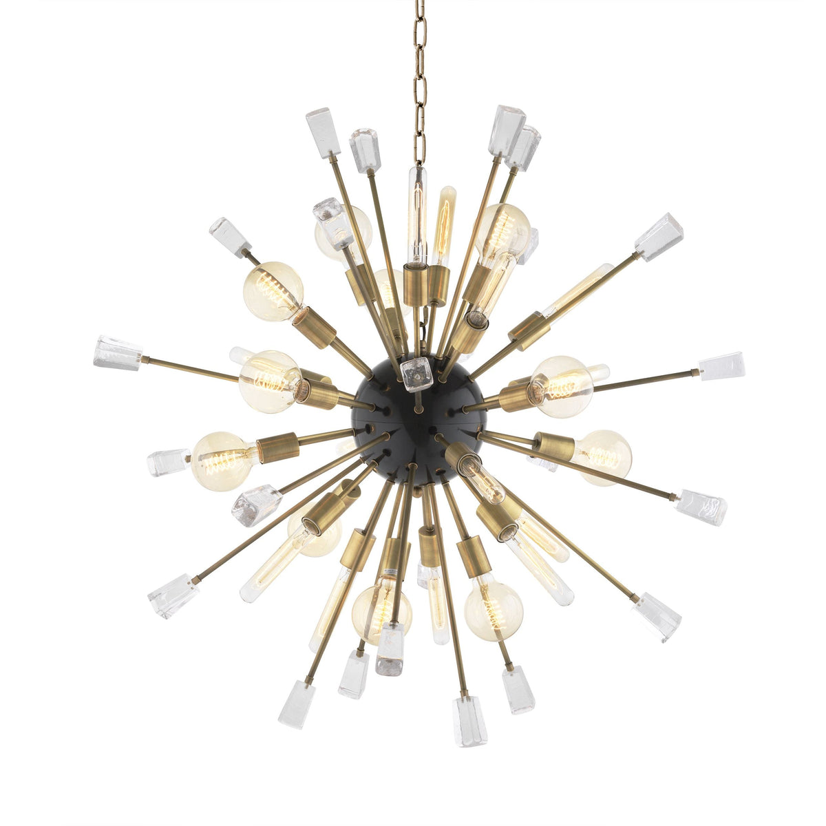 Pluto Modern Brass Chandelier S/L - Black/Brass