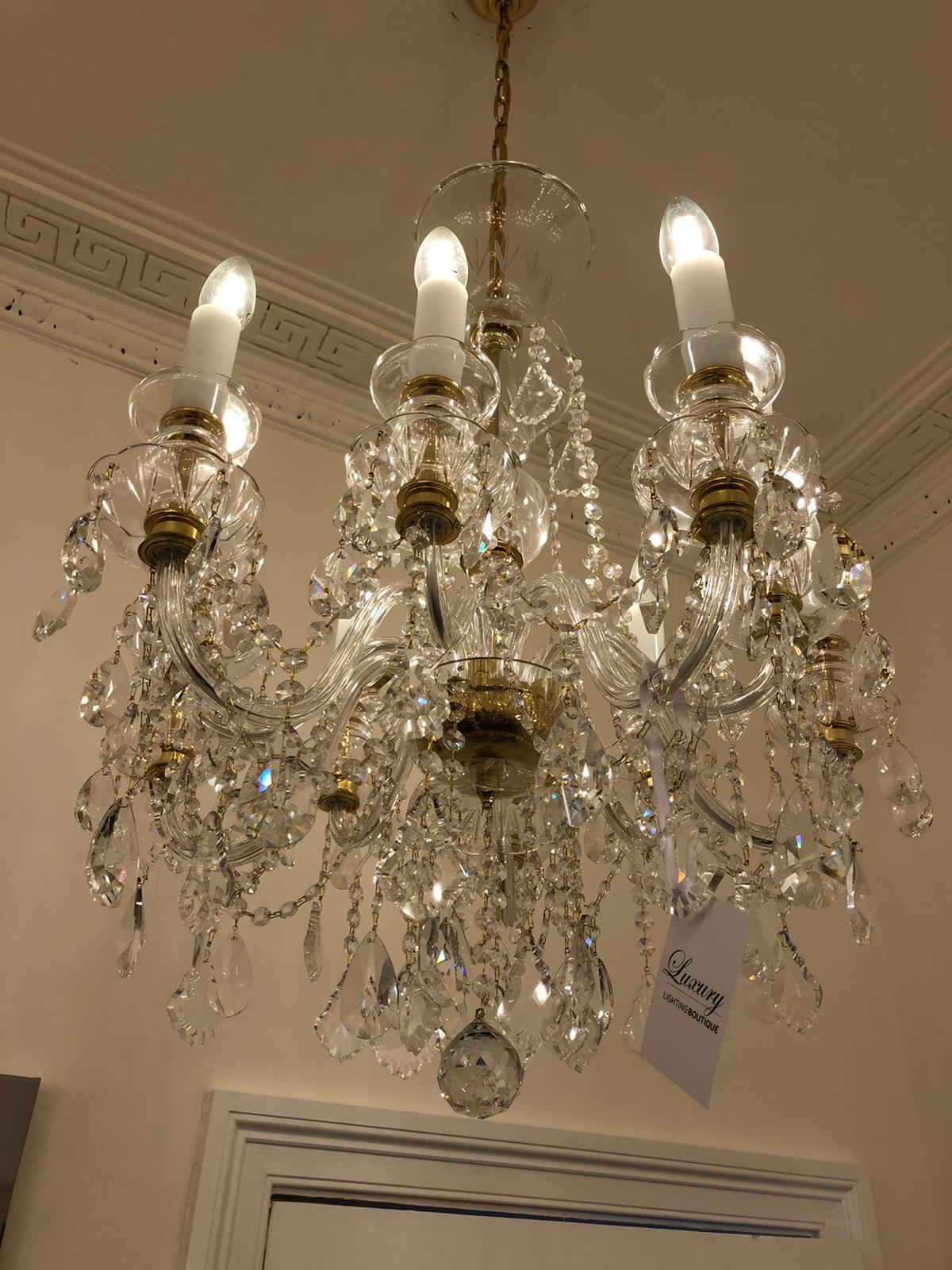 Aria Traditional 10 Light Crystal Chandelier