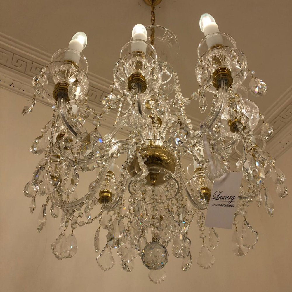 Aria Traditional 10 Light Crystal Chandelier