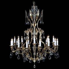 Aria Traditional 24-Light Brass & Crystal Chandelier