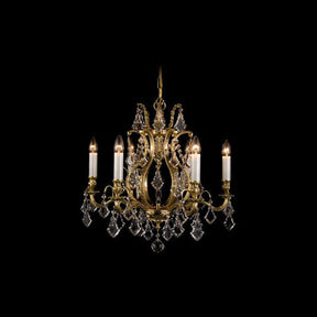 Aria Traditional 6-Light Brass Crystal Chandelier