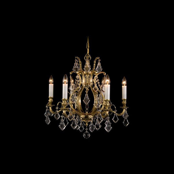 Aria Traditional 6-Light Brass Crystal Chandelier