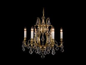 Aria Traditional 6-Light Brass Crystal Chandelier