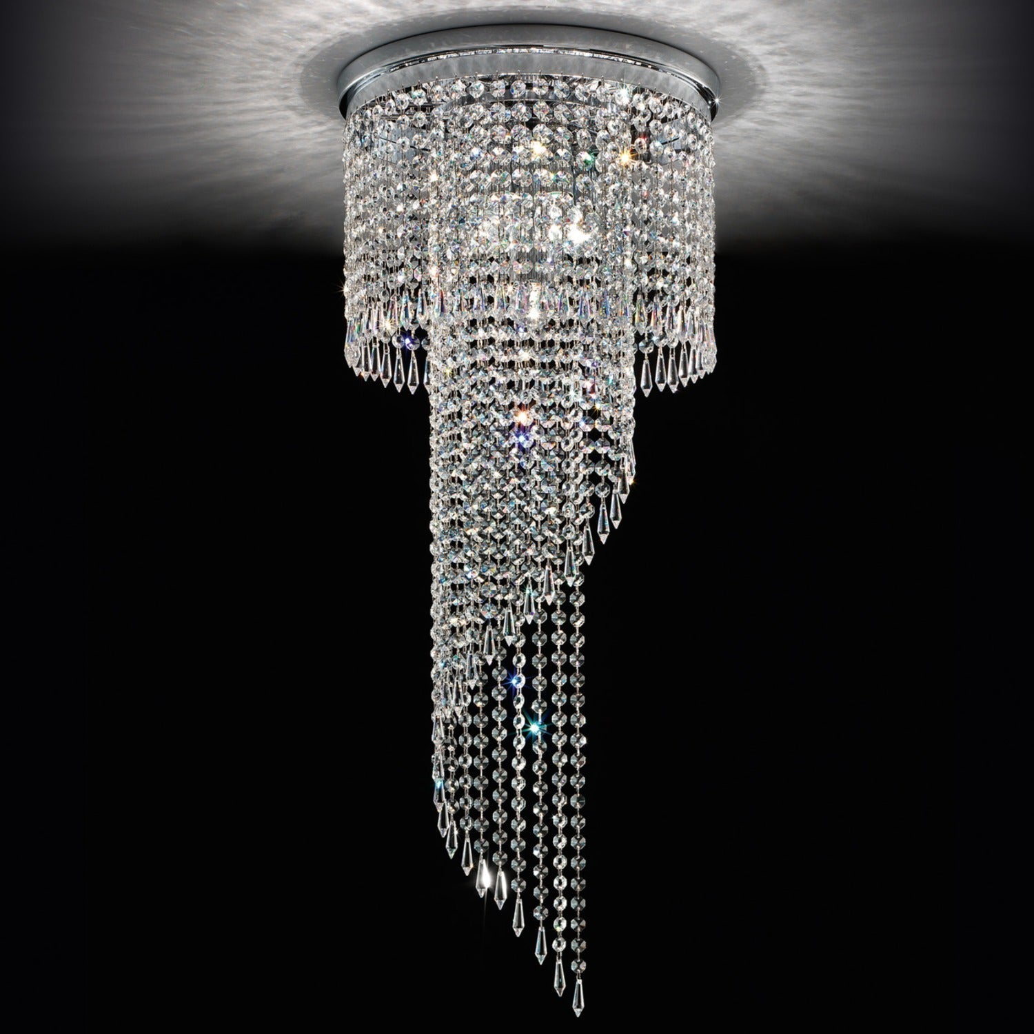 Aria VE840/PL66 6-Light Flush Mount Modern Glass Chandelier - Masiero