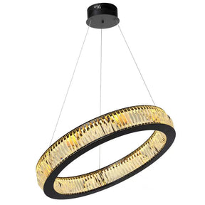 Aria Vancouver L Modern Chandelier (Black Finish & Glass)