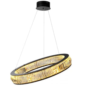 Aria Vancouver L Modern Chandelier (Black Finish & Glass)