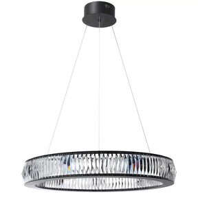 Aria Vancouver L Modern Chandelier (Black Finish & Glass)