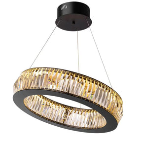 Aria Vancouver S Modern Chandelier (Black Finish & Glass)