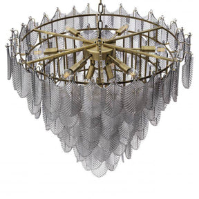 Verbier Modern Glass Chandelier S/L - Brass