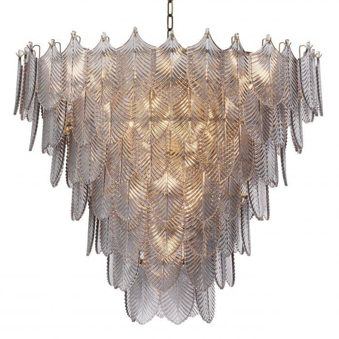 Verbier Modern Glass Chandelier S/L - Brass