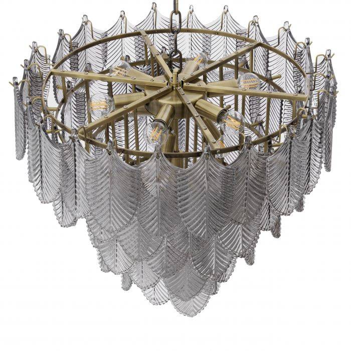 Verbier Modern Glass Chandelier S/L - Brass