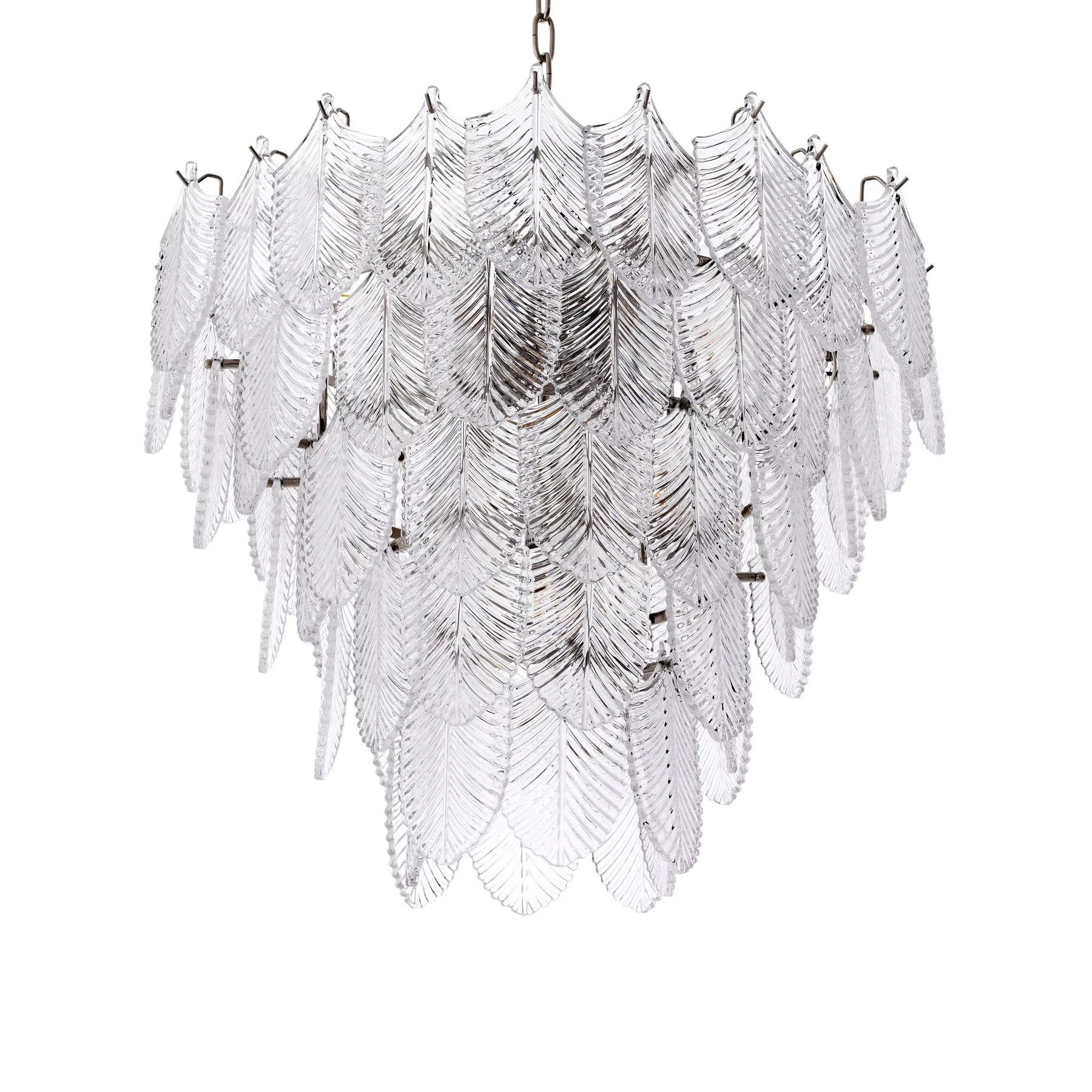 Verbier (S/L) Modern Chandelier - (Nickel Finish/Clear Glass)