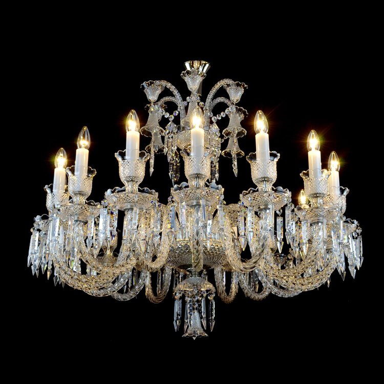 Aria Vesper 16 Alpha/Beta Crystal Chandelier (Gold/Silver)