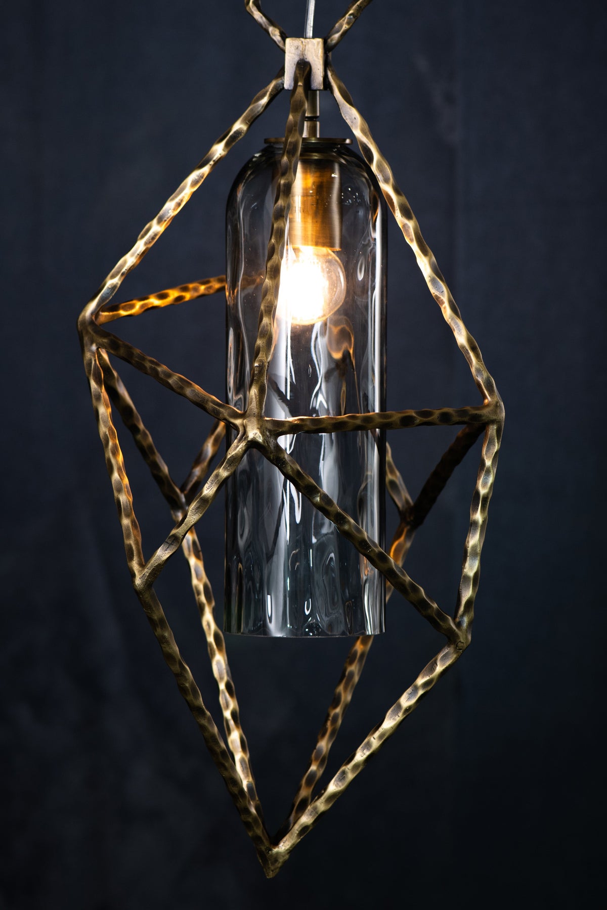 Vesta Geometric Smoked Glass Pendant Light