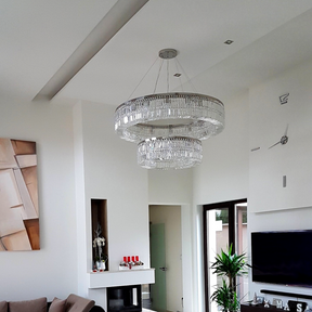 Aria Victory Round Modern Glass Chandelier - Luchiante.