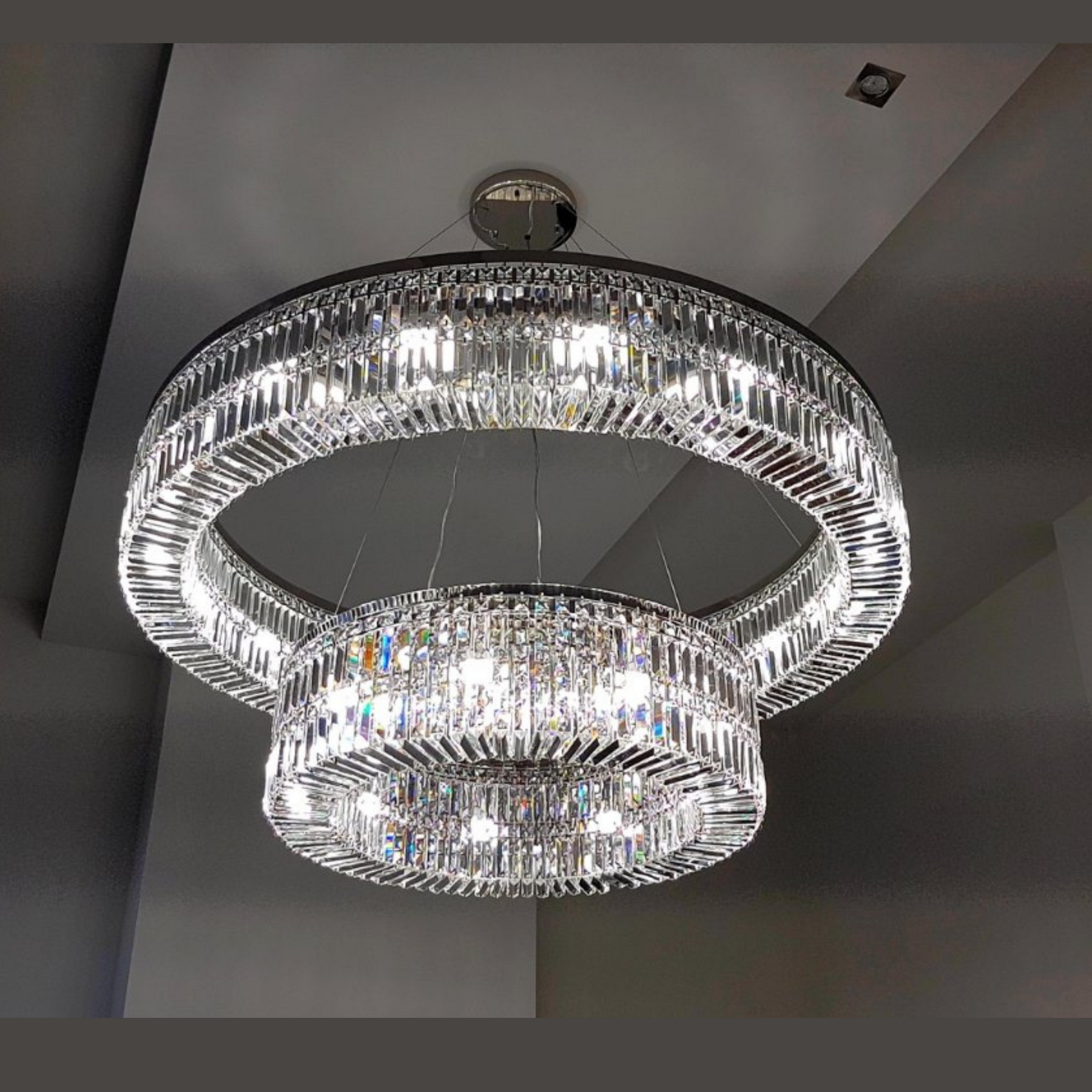 Aria Victory Round Modern Glass Chandelier - Luchiante.