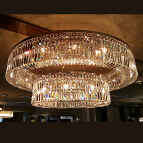 Aria Victory Round Modern Glass Chandelier - Luchiante.