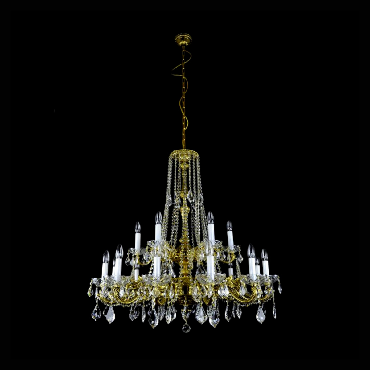 Aria Virgo 18 Brass/Crystal Glass Chandelier