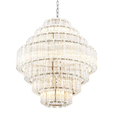 Vittoria L Modern Glass Chandelier - Nickel