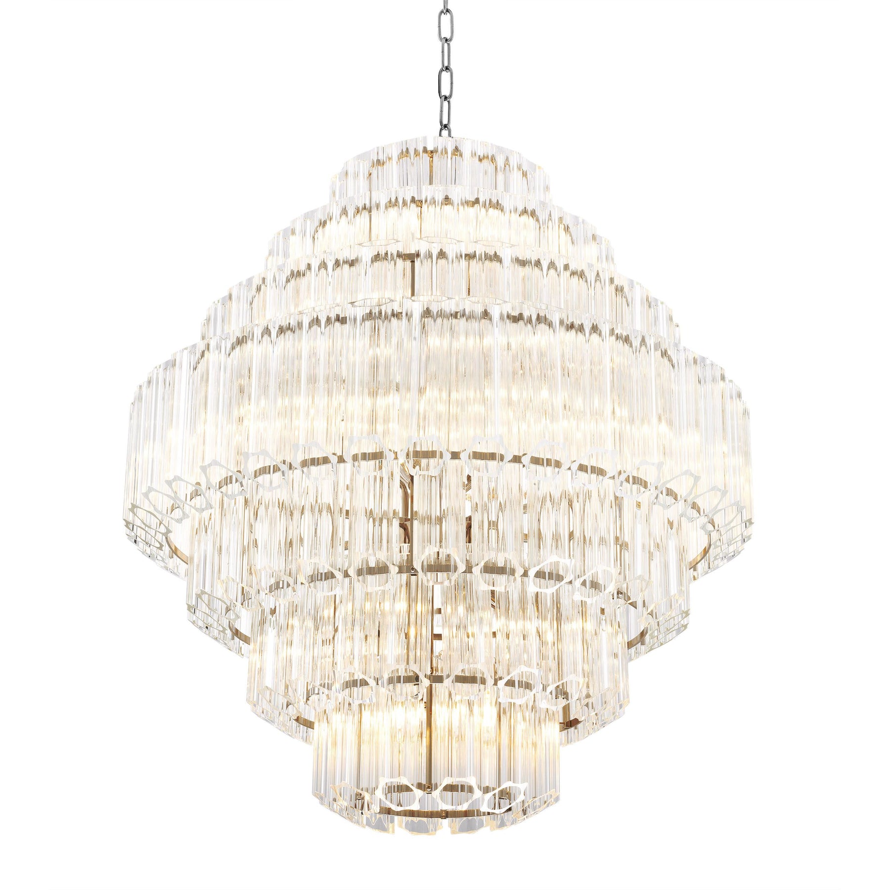 Vittoria L Modern Glass Chandelier - Nickel