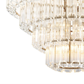 Vittoria L Modern Glass Chandelier - Nickel