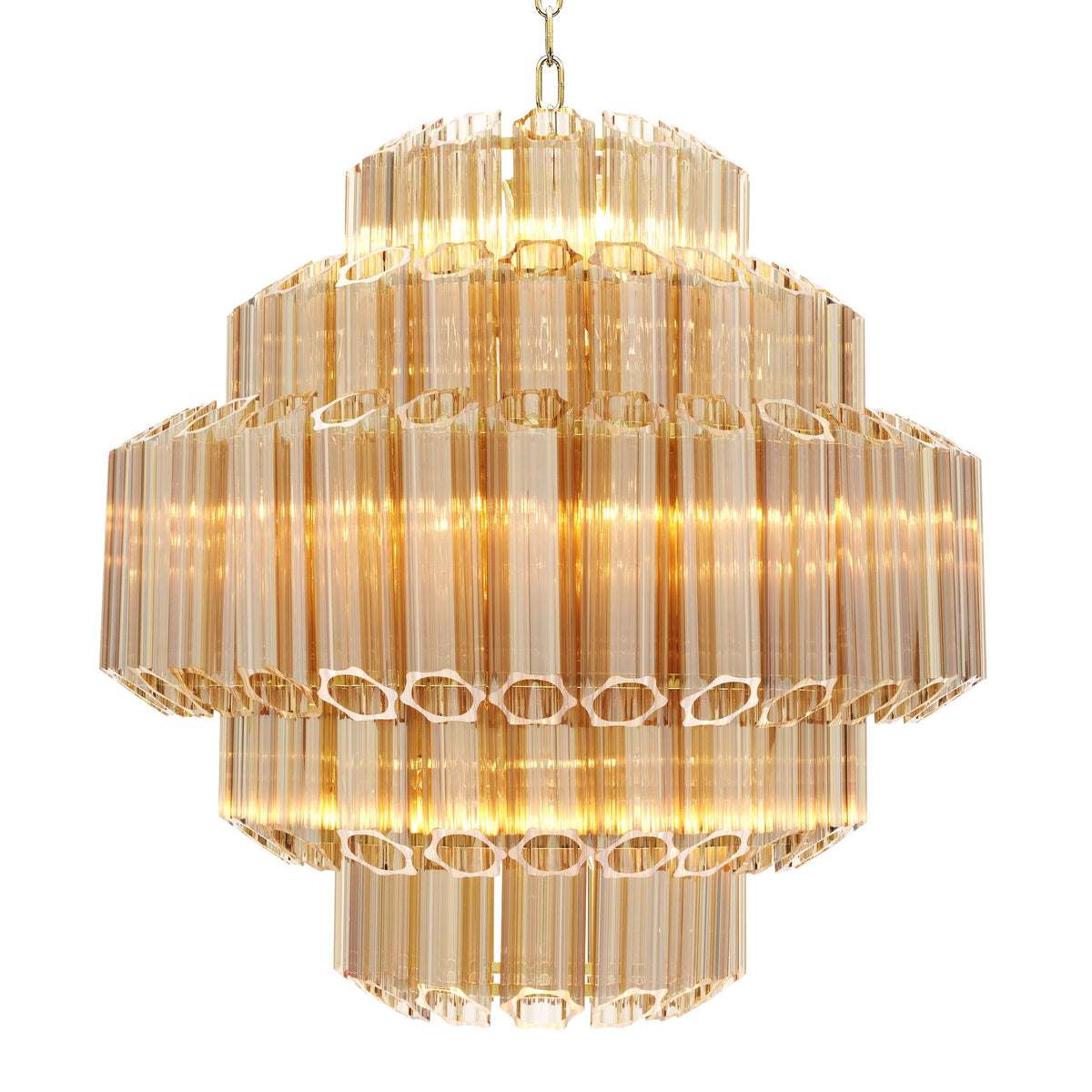 Vittoria S Modern Glass Chandelier - Gold