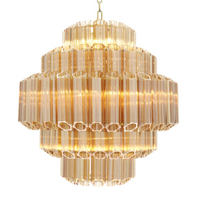 Vittoria S Modern Glass Chandelier - Gold