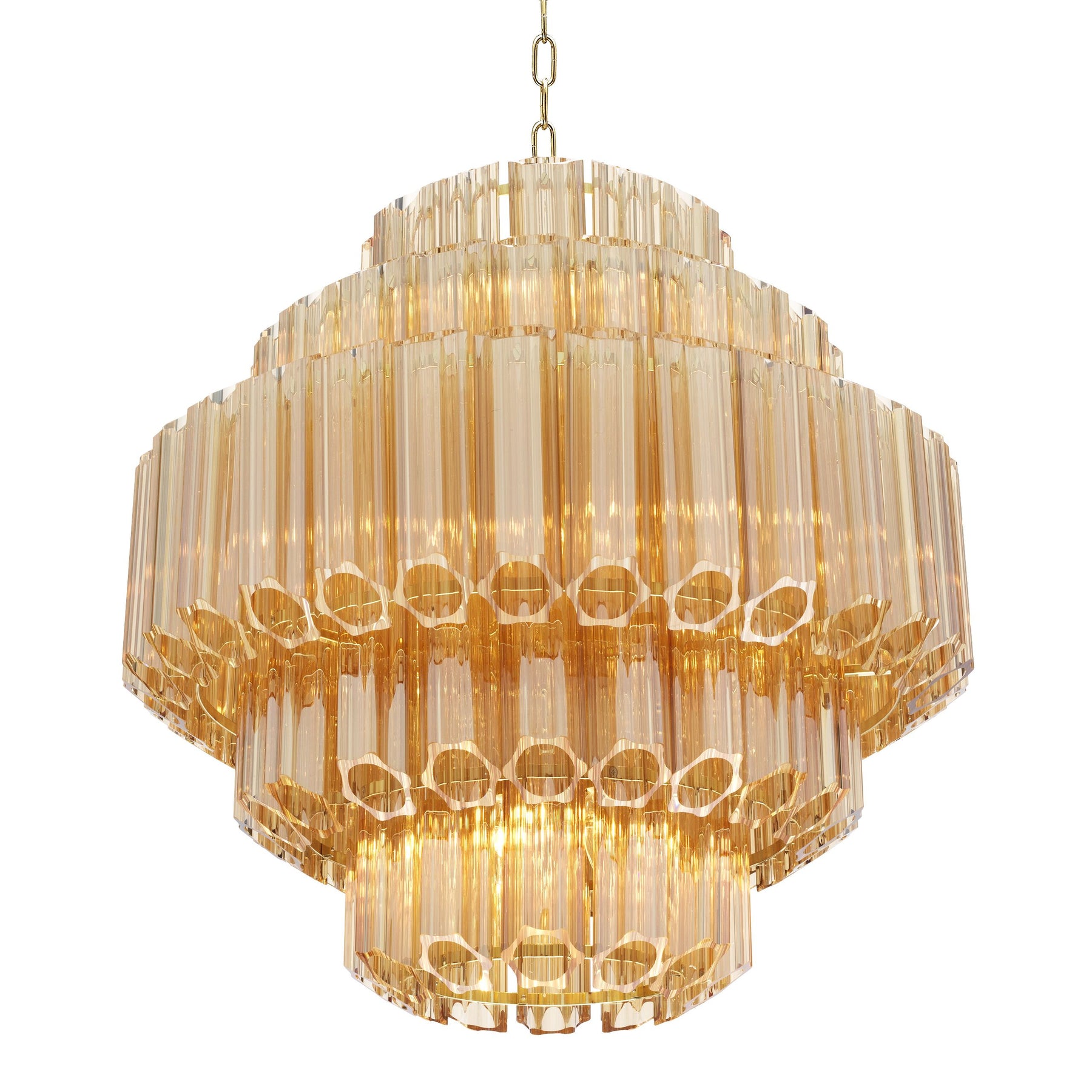 Vittoria S Modern Glass Chandelier - Gold