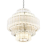 Vittoria S Modern Glass Chandelier - Nickel