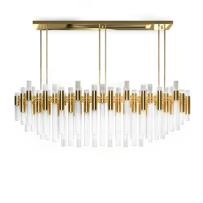 Aria Waterfall Rectangular 80-Light Crystal Modern Chandelier