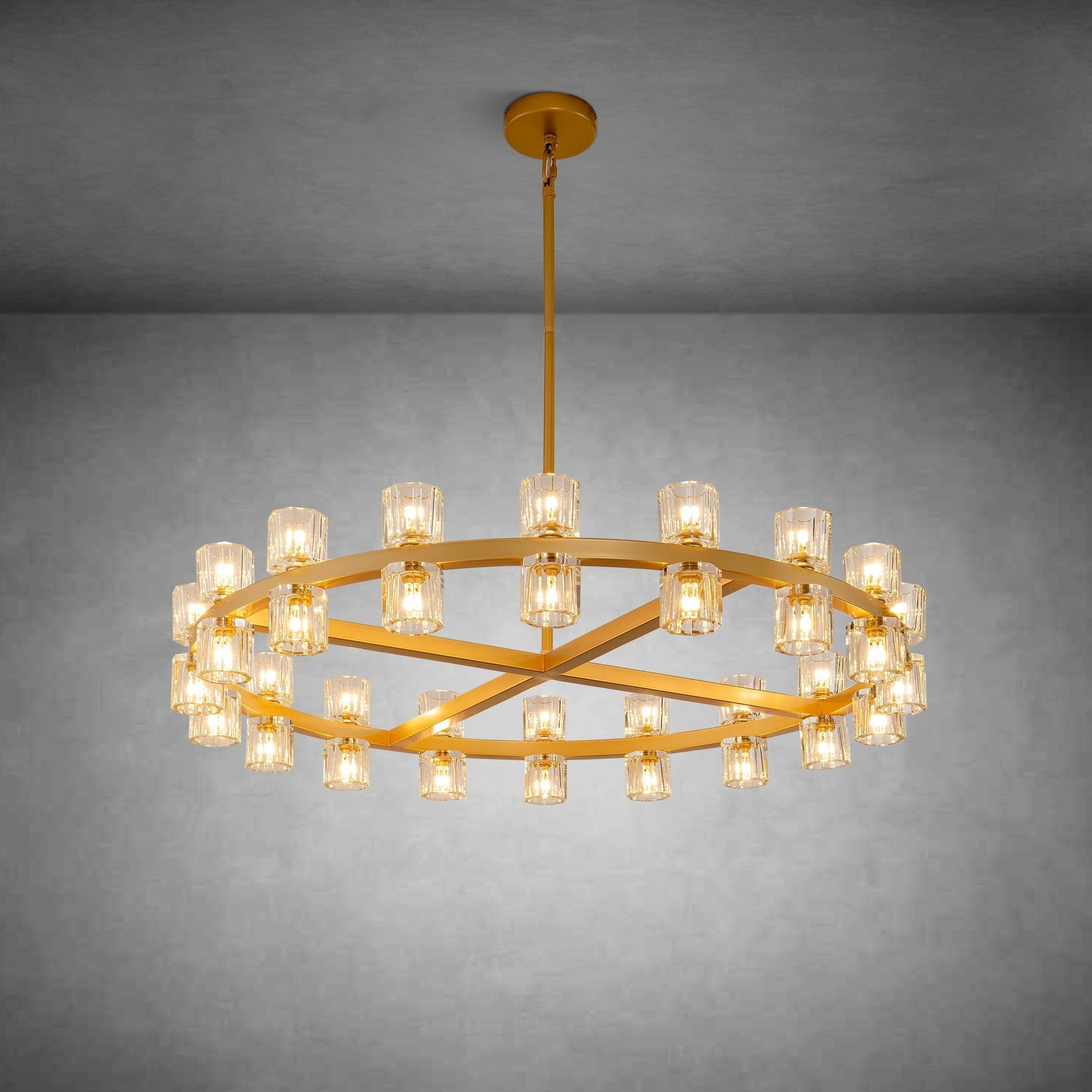 Modern Round Chandelier,K9 Crystal Chandeliers for Dining Room