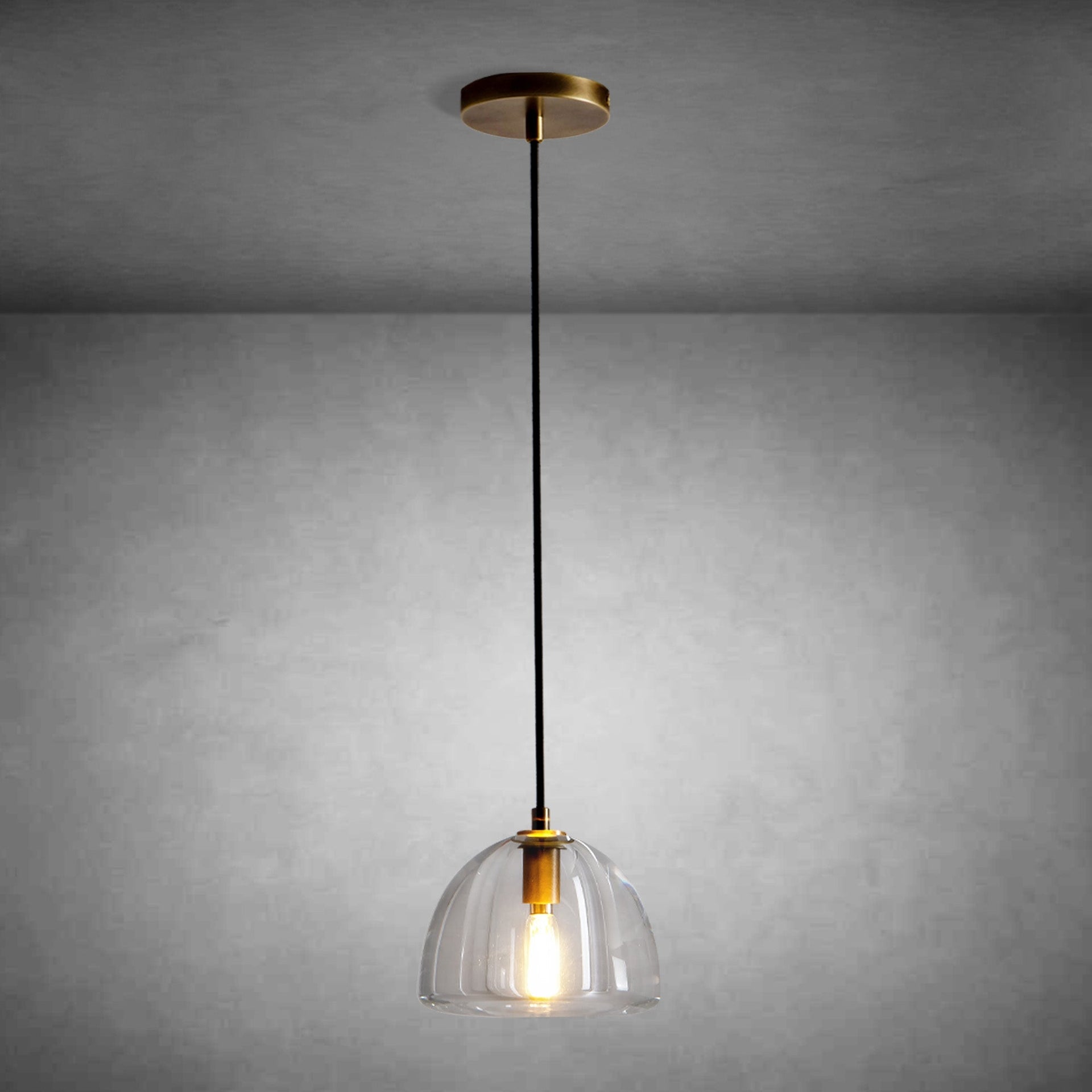 Hemispherical Crystal Pendant Light