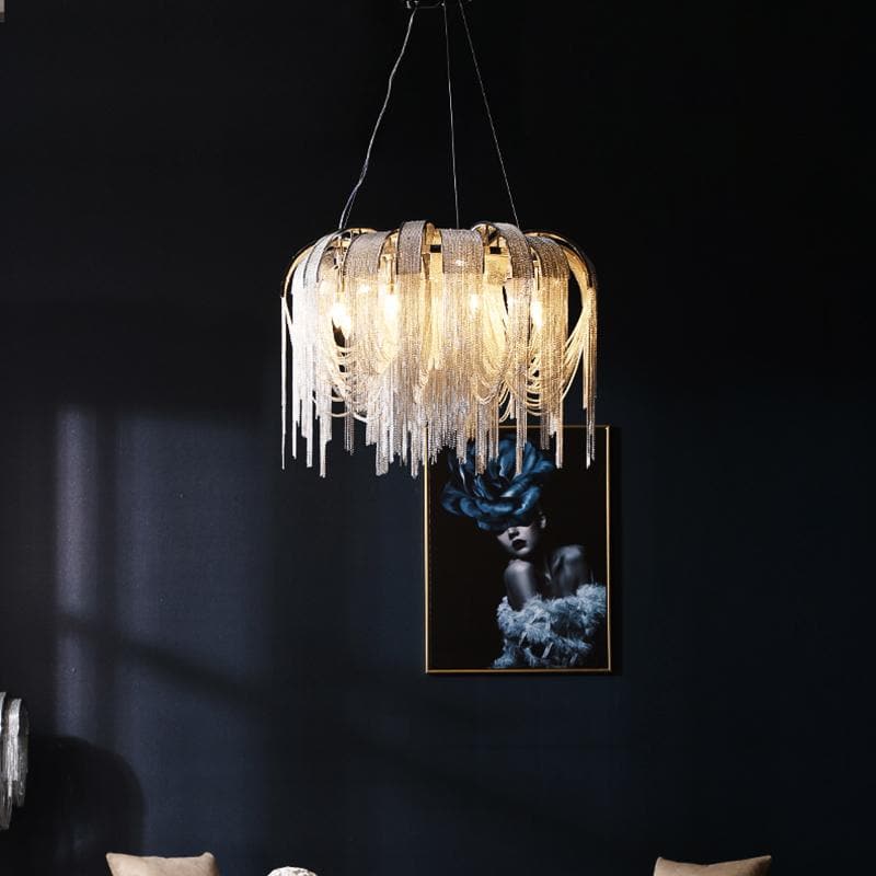 Alisa Luxury  Aluminum Chain Tassel Chandelier