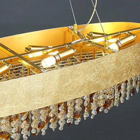 Aria Avani Gold Plated Crystal Dining Room Chandelier