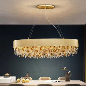 Aria Avani Gold Plated Crystal Dining Room Chandelier