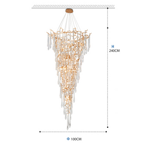 Aria Claudia Crystal branch chandelier H 94.49"