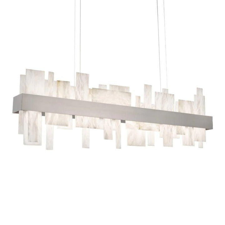 Acropolis 46in LED Linear Alabaster Chandelier-chandeliers for dining room,chandeliers for stairways,chandeliers for foyer,chandeliers for bedrooms,chandeliers for kitchen,chandeliers for living room-Arialamps