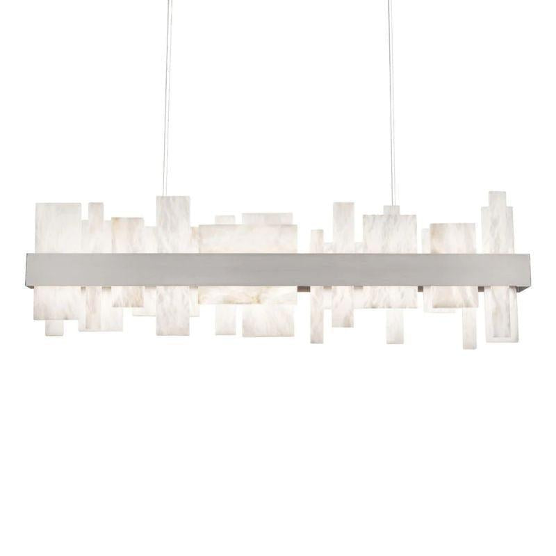 Acropolis 46in LED Linear Alabaster Chandelier-chandeliers for dining room,chandeliers for stairways,chandeliers for foyer,chandeliers for bedrooms,chandeliers for kitchen,chandeliers for living room-Arialamps