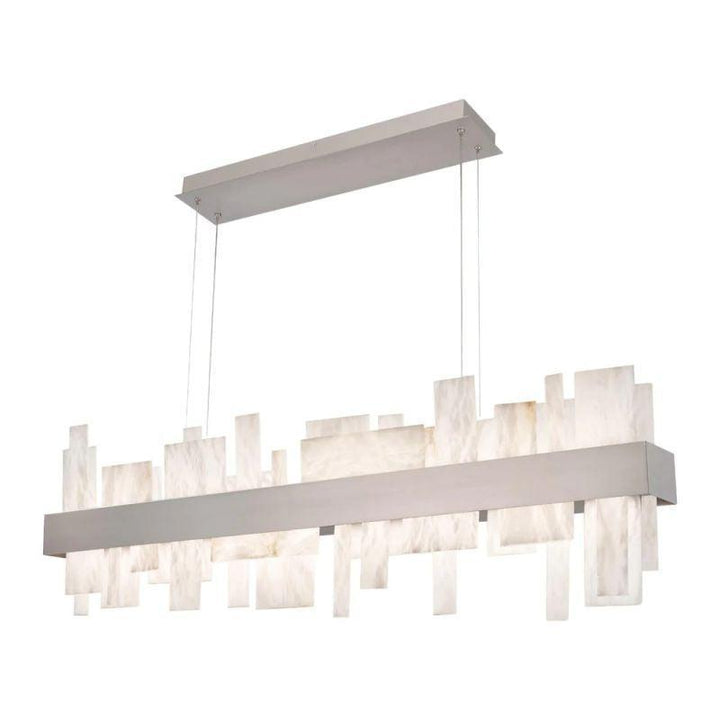 Acropolis 46in LED Linear Alabaster Chandelier-chandeliers for dining room,chandeliers for stairways,chandeliers for foyer,chandeliers for bedrooms,chandeliers for kitchen,chandeliers for living room-Arialamps