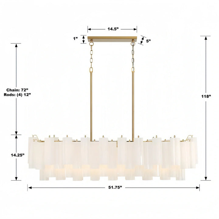 Addis 51'' Modern Linear Chandelier for Dining Room-