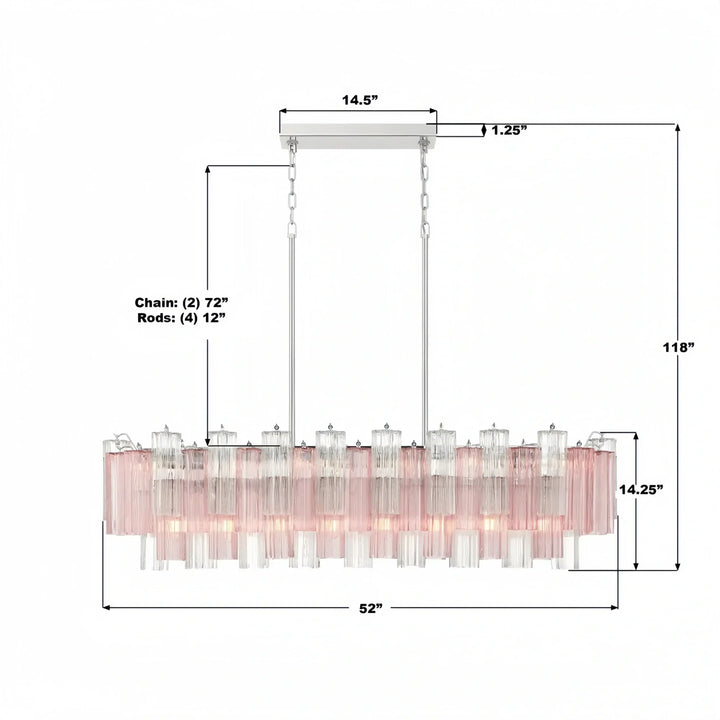 Addis 51'' Modern Linear Chandelier for Dining Room-Arialamps
