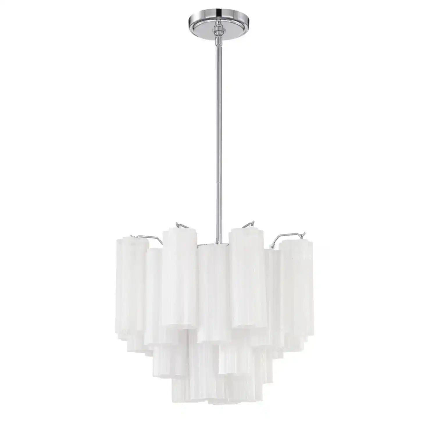 Addis Chandelier 17.8" 19.8" 22" 26.8" 32''D-17.8"-Chrome-White-Arialamps
