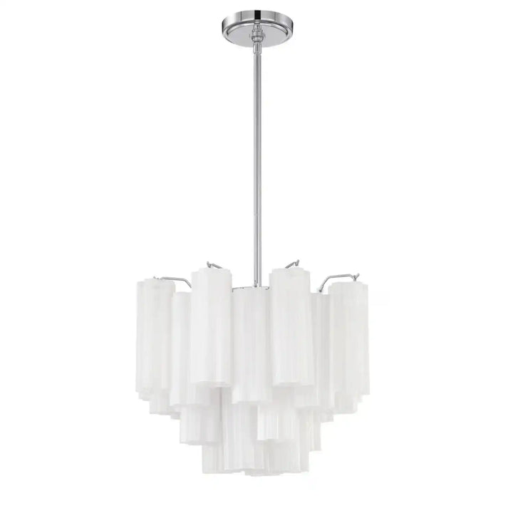 Addis Chandelier 17.8" 19.8" 22" 26.8" 32''D-17.8"-Chrome-White-Arialamps