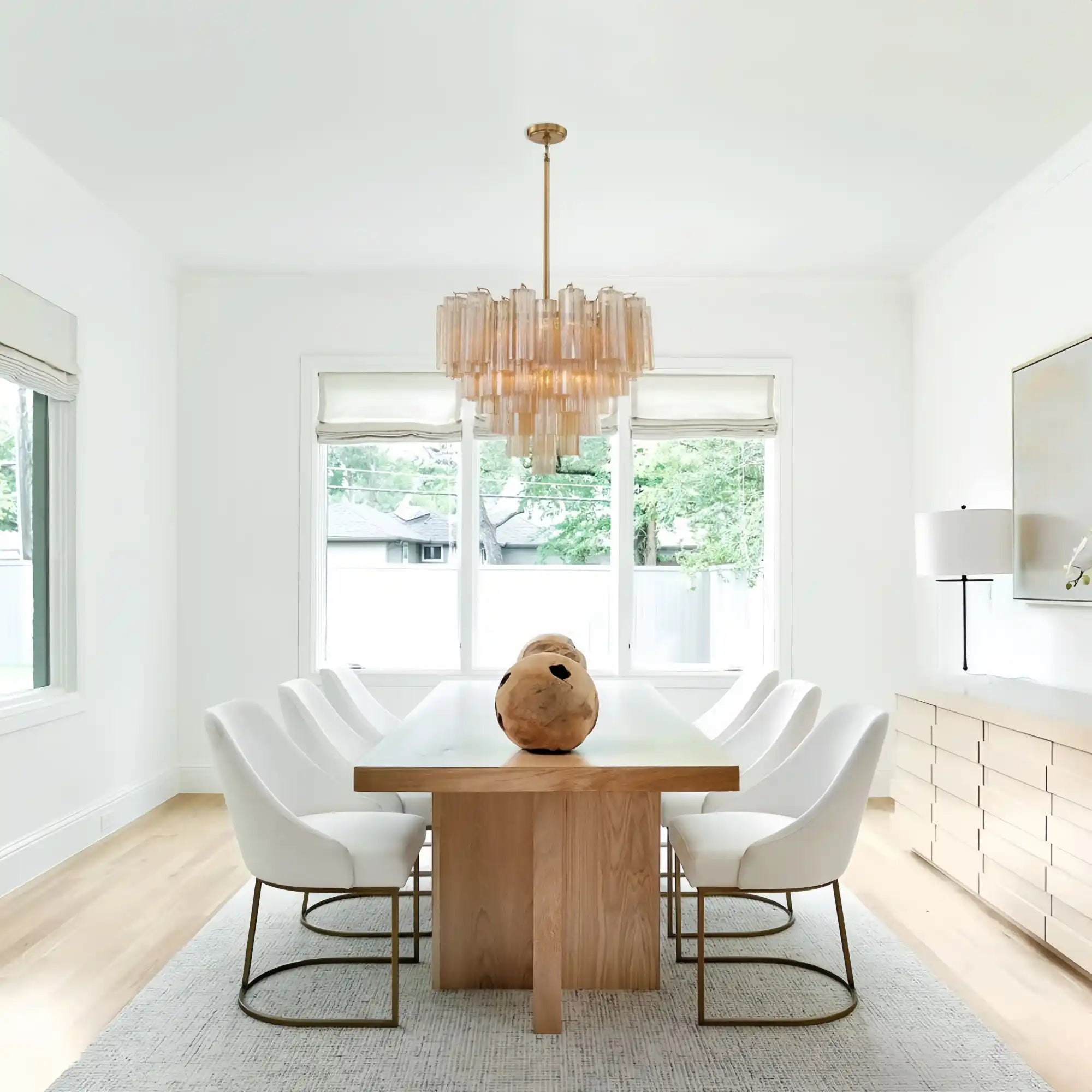Addis Chandelier 17.8" 19.8" 22" 26.8" 32''D-22"-Brass-Amber-Arialamps