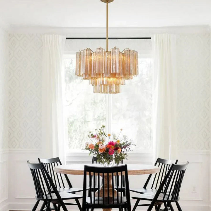 Addis Chandelier 17.8" 19.8" 22" 26.8" 32''D-19.8"-Brass-Amber-Arialamps