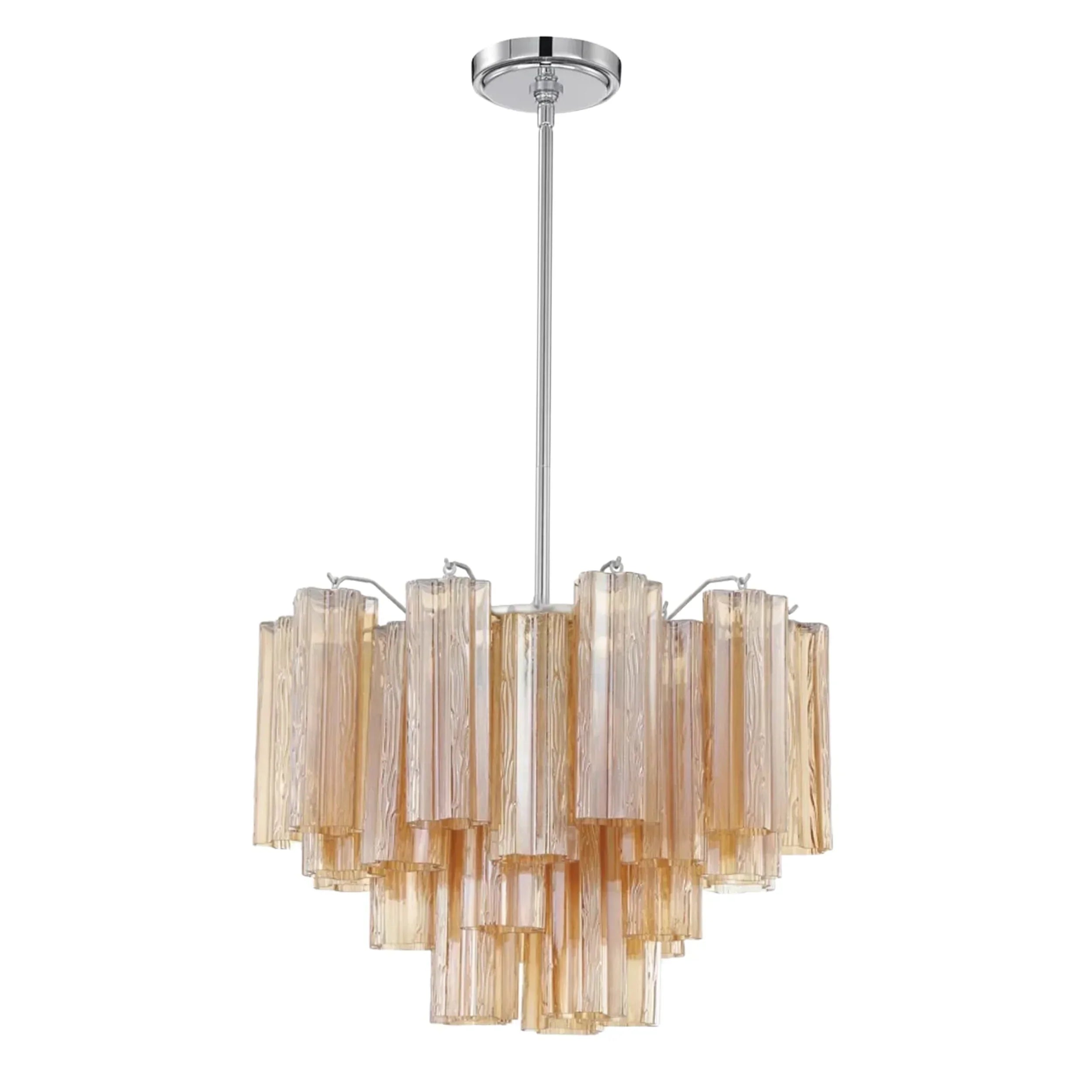 Addis Chandelier 17.8" 19.8" 22" 26.8" 32''D-17.8"-Chrome-Amber-Arialamps